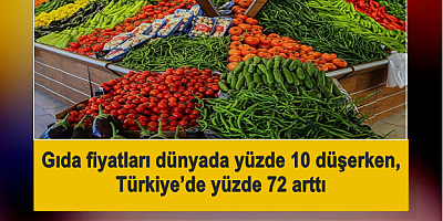 Gıda fiyatları dünyada yüzde 10 düşerken, Türkiye'de yüzde 72 arttı